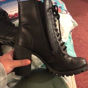 Black lace up boots